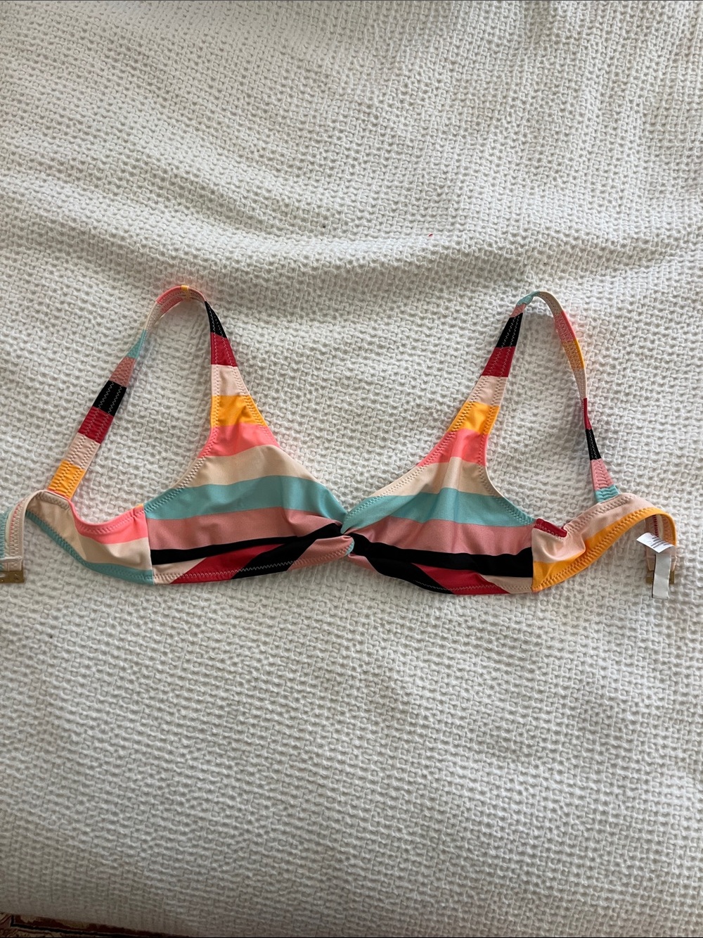 SOLID & STRIPED Multicolor Striped Triangle Bikini Top